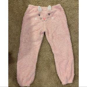 Fluffy Sleep Pants w/ Cat Face on Butt